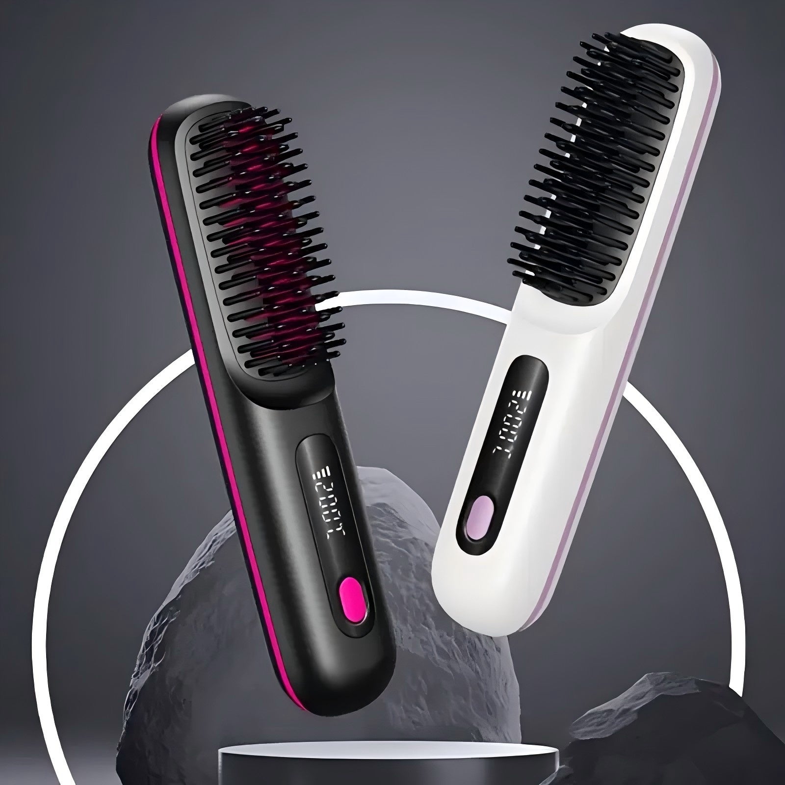 Rechargeable wireless hair straightener comb with negative ions 2000mAh USB portable styling tool