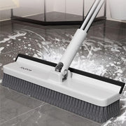 Heavy-Duty Floor Scrub Brush with Long Handle Rotating Head for Floors Walls and Carpets