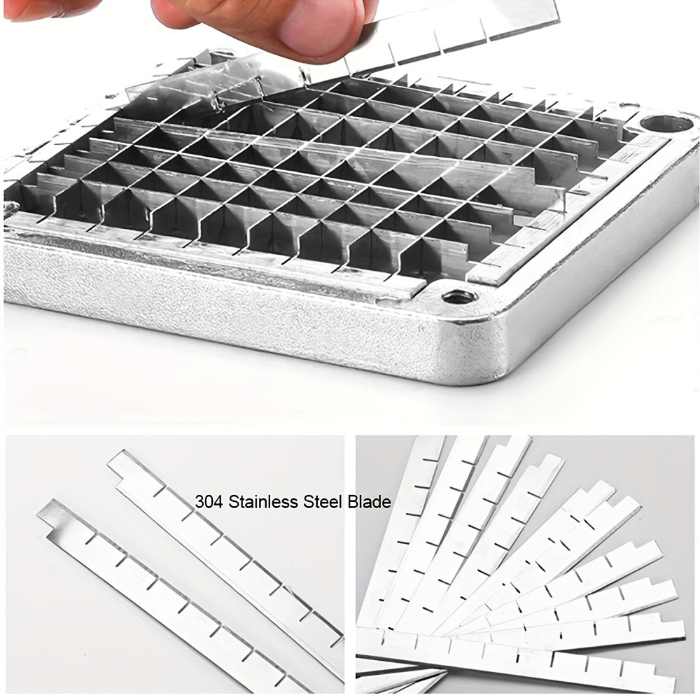 Set of 2 Stainless Steel French Fry Cutters with Interchangeable Blades for Home and Commercial Use