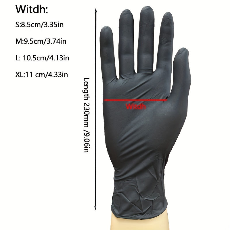 Black Disposable Nitrile Gloves Pack of 100, 50, or 20 for Cleaning, Tattooing, Hair, Pet Care