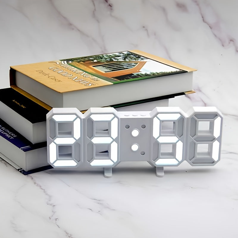 USB-Powered LED Wall Clock with Adjustable Brightness for Bedroom Office Dorm