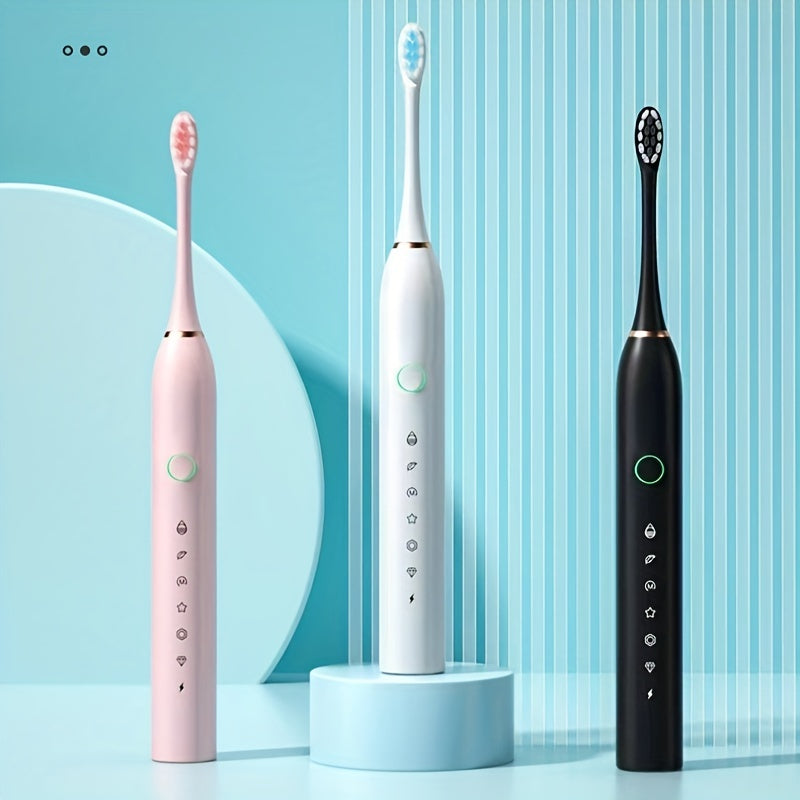 Cepillo de dientes eléctrico recargable con 4 cabezales de cepillo para blanqueamiento y cuidado bucal