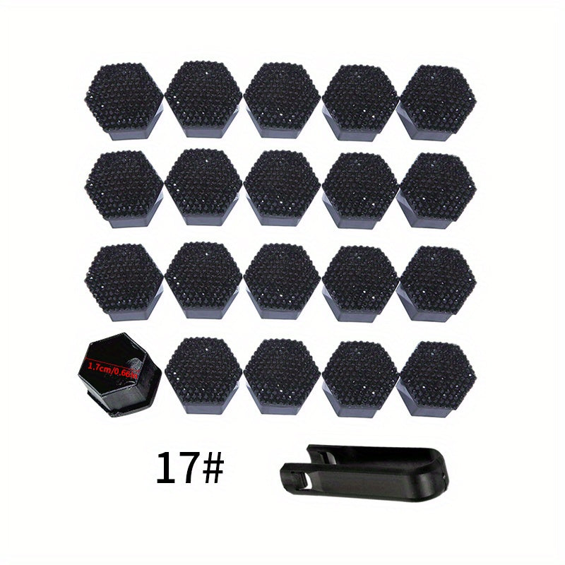 Pack of 20 Car Tire Screw Cap Hub Decoration Dust Cover 17mm 19mm 21mm