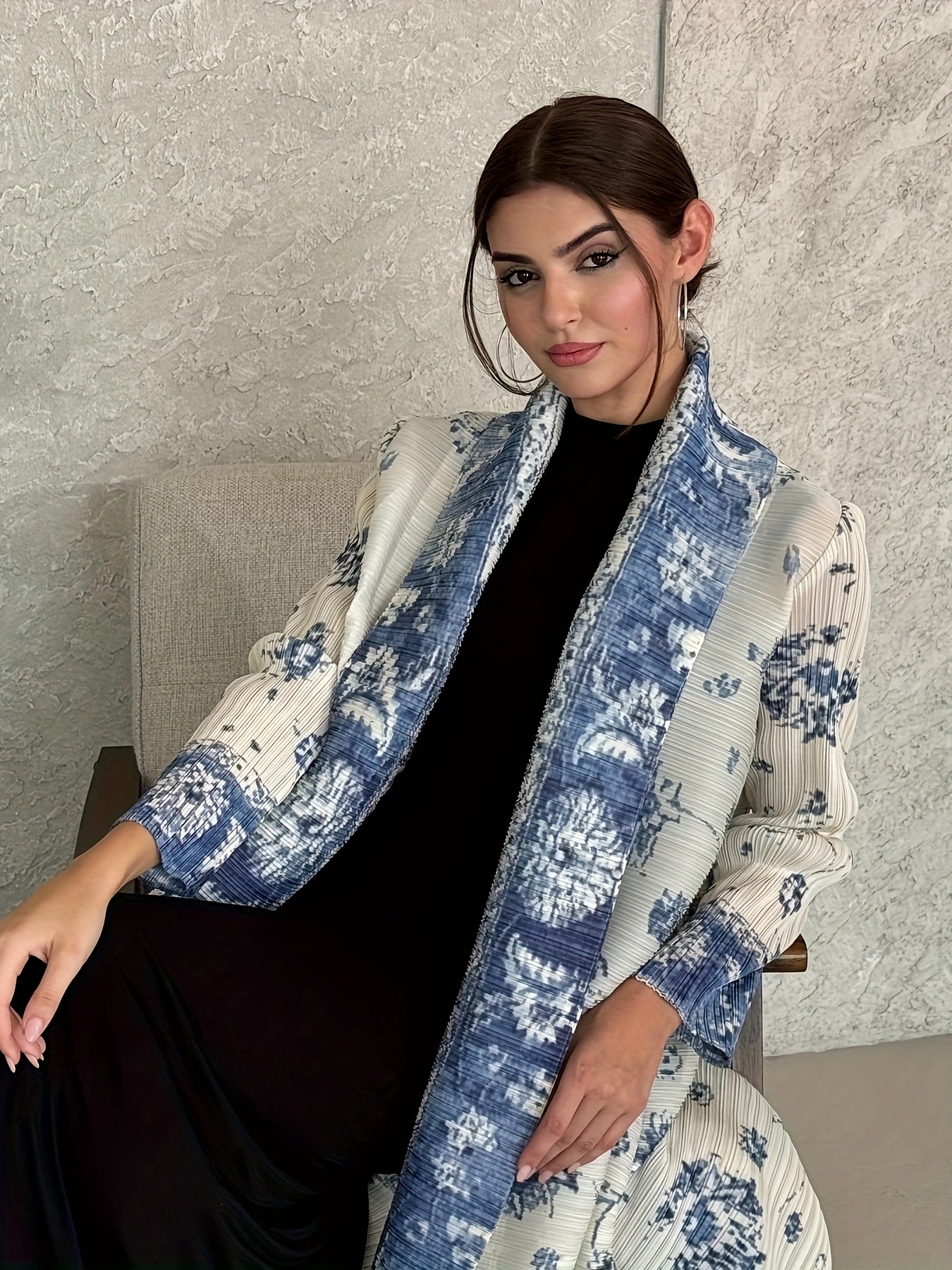 Abaya kaftan de talla grande para mujer con estampado floral, ajuste holgado, transpirable, para verano, temporada de capas