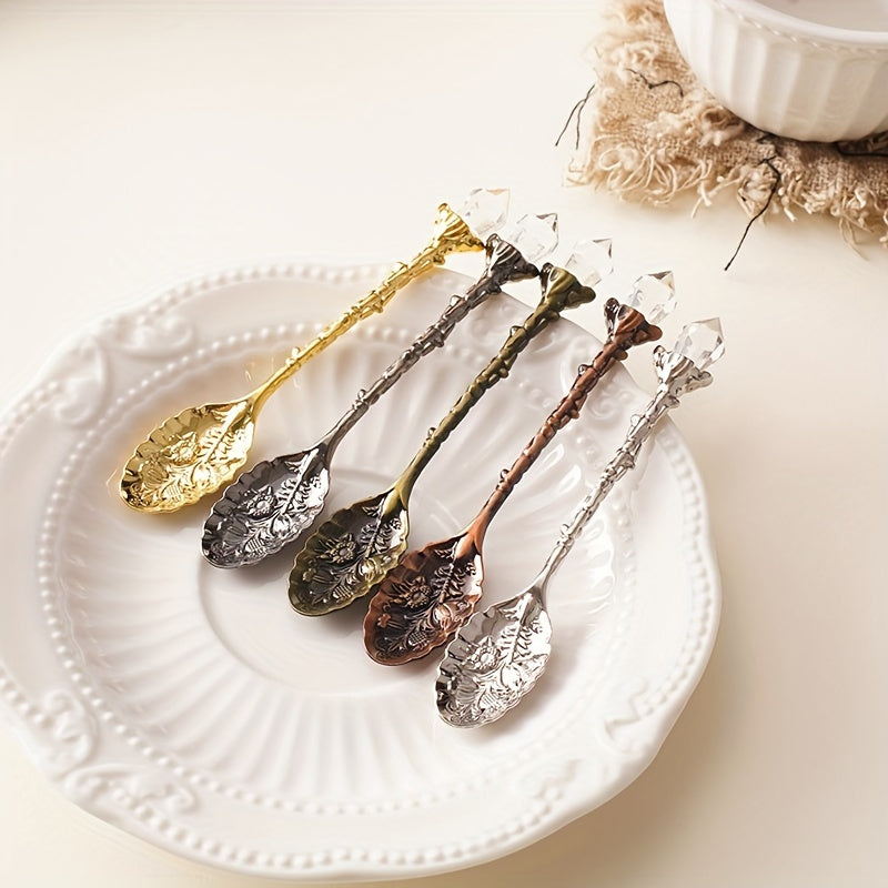 Floral Coffee Spoon for Tea and Desserts, Vintage Charm, Elegant Pattern