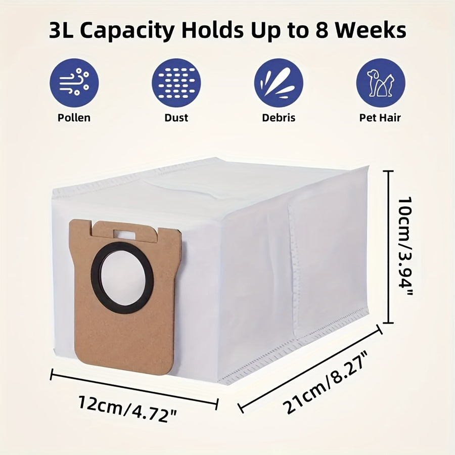 Set of 12 Replacement Dust Bags for Robot Vacuums Large 101oz Capacity Self-Emptying