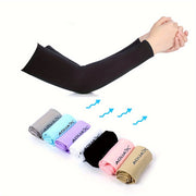 Mangas de brazo de tela de hielo de nylon elástico alto con protección UV para actividades al aire libre