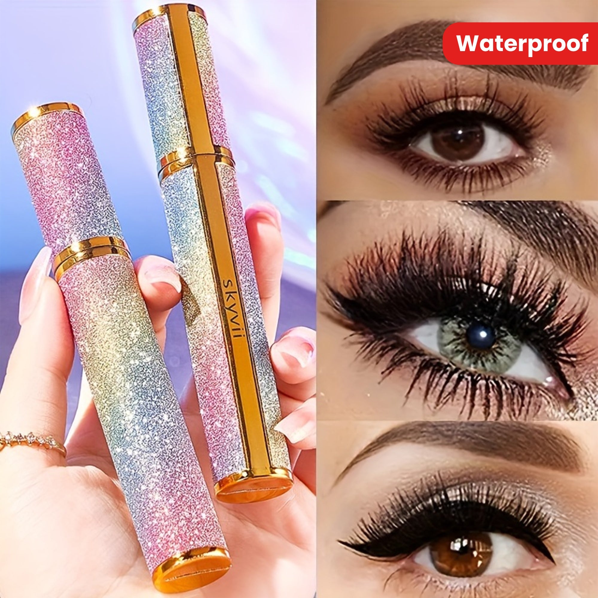 Женская водостойкая удлиняющая и придающая объем тушь для густых завивающихся макияжей