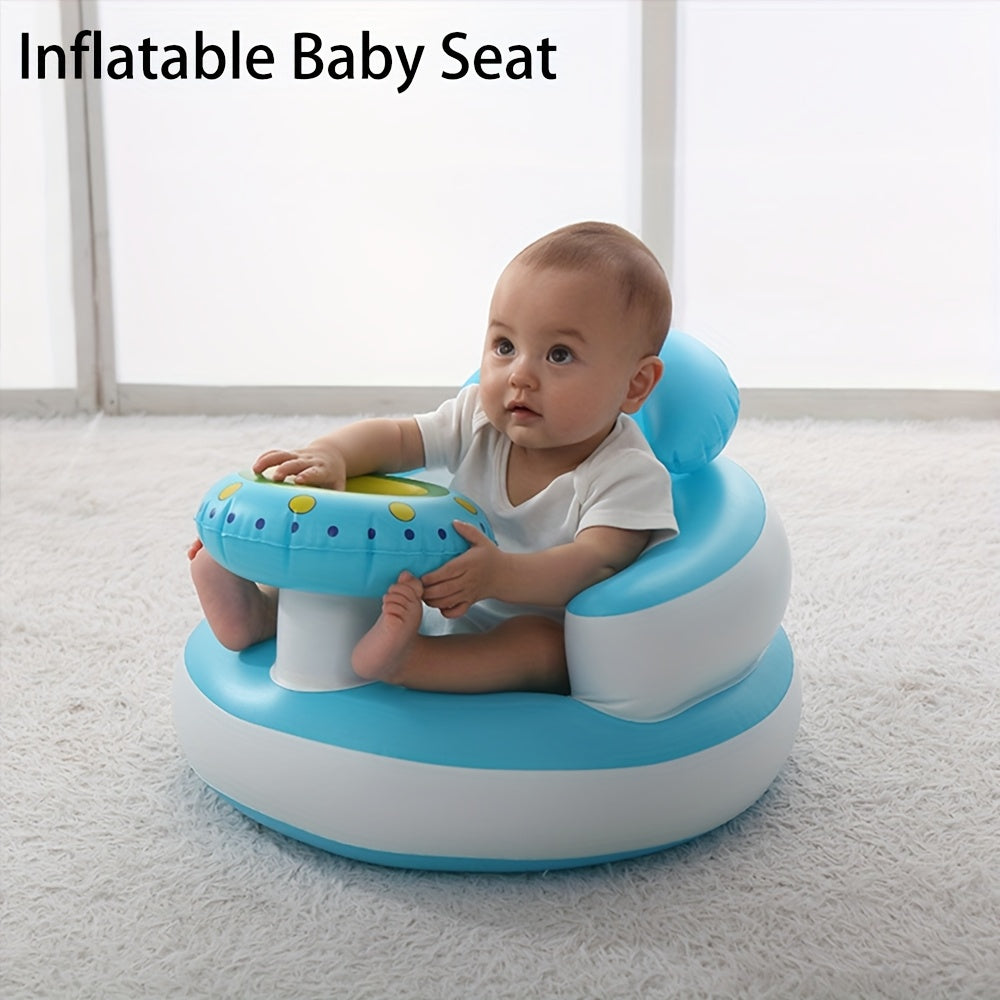 Inflatable Kids Seat for 3-36 Months with Built-In Pump Soft PVC Pink Blue