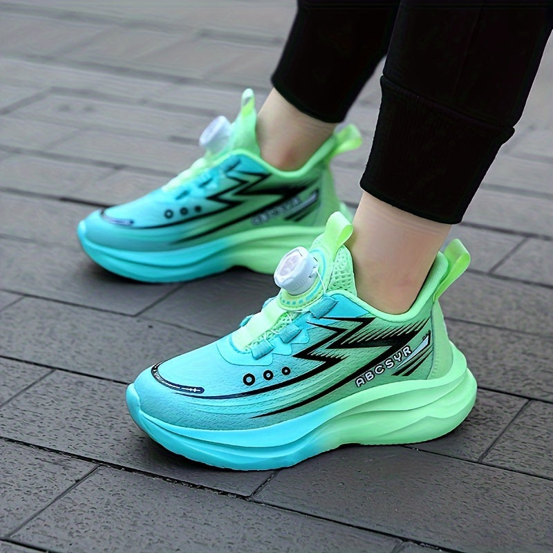 Bolalar uchun dengiz ko'k rangdagi to'rli krossovkalar, chiziqli dizayn va aylanuvchi qistirma bilan, yengil EVA taglik, tasodifiy va yugurish kiyimlari uchun mos, faqat qo'l bilan yoki quruq tozalash.