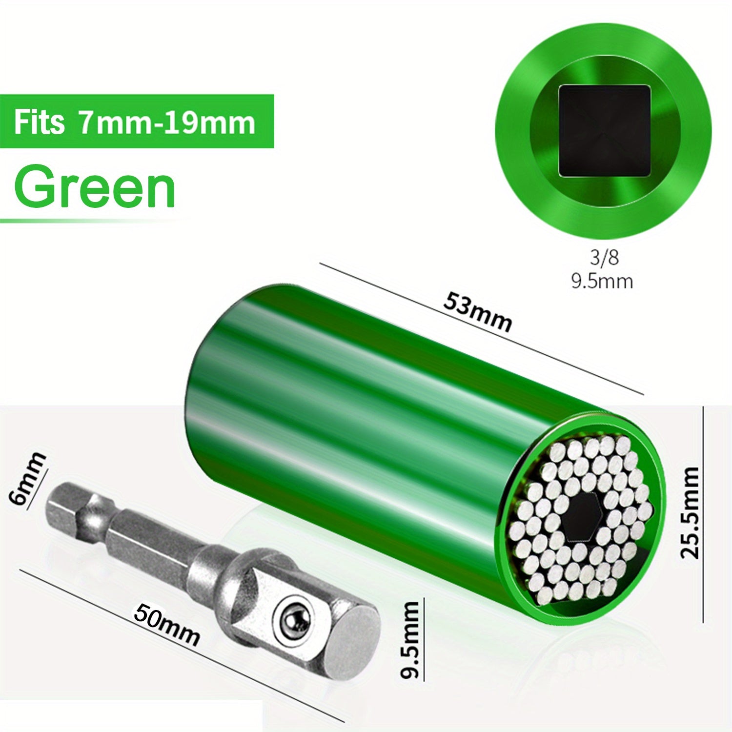 Universal Socket Wrench Set 7-19mm with Impact Sockets Adapter for Power Drill