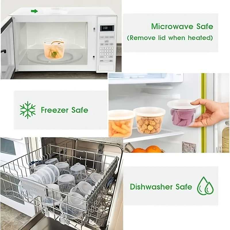 10-Piece 24-Ounce Plastic Food Storage Containers with Lids for Freezing and Microwave