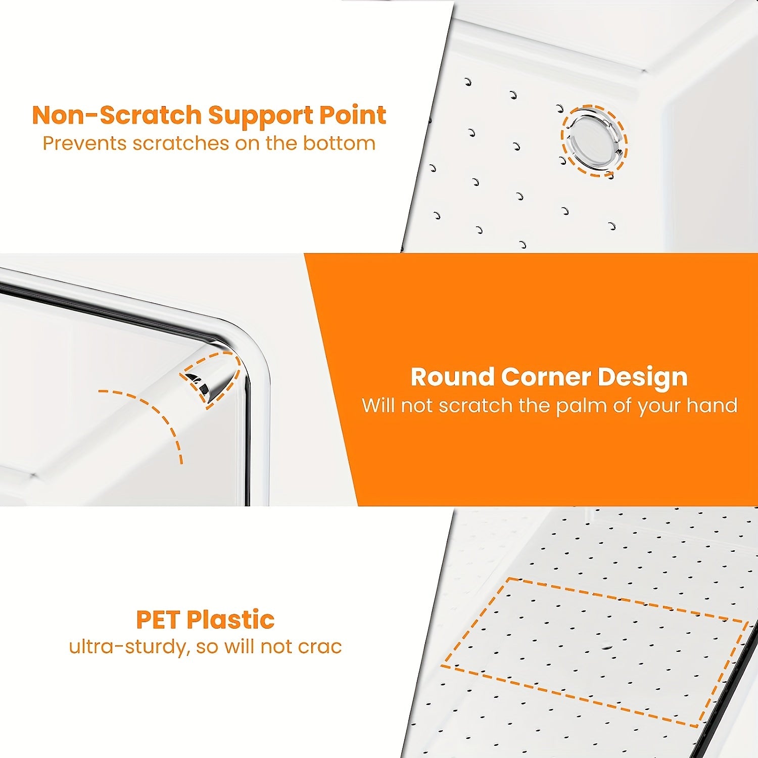 6-Piece Acrylic Drawer Organizer Set for Kitchen and RV Storage Non-Slip Crack-Resistant Large Dividers