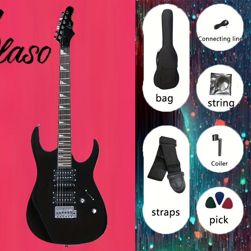 Electric Guitar for Adults Beginners Red Black 22 Frets S-S-S