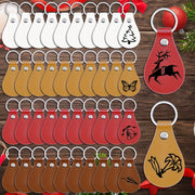 Set of 40 Leather Key Fob Kits for DIY Crafts Includes PU Leather Blanks Rivets and Key Rings