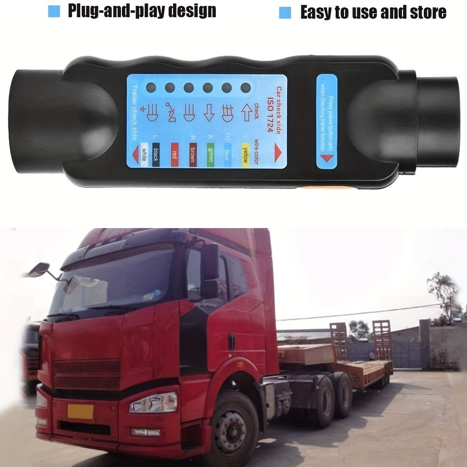 Probador de enchufe de remolque 12V 7-Pin conector adaptador europeo ABS para autocaravanas