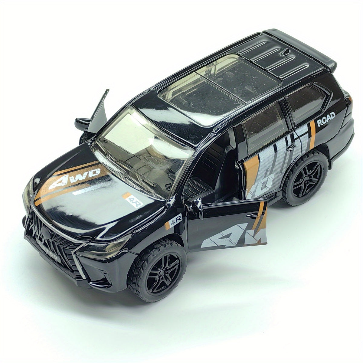 Green Alloy Off-Road Vehicle Toy Car with Opening Doors for Kids and Collectors