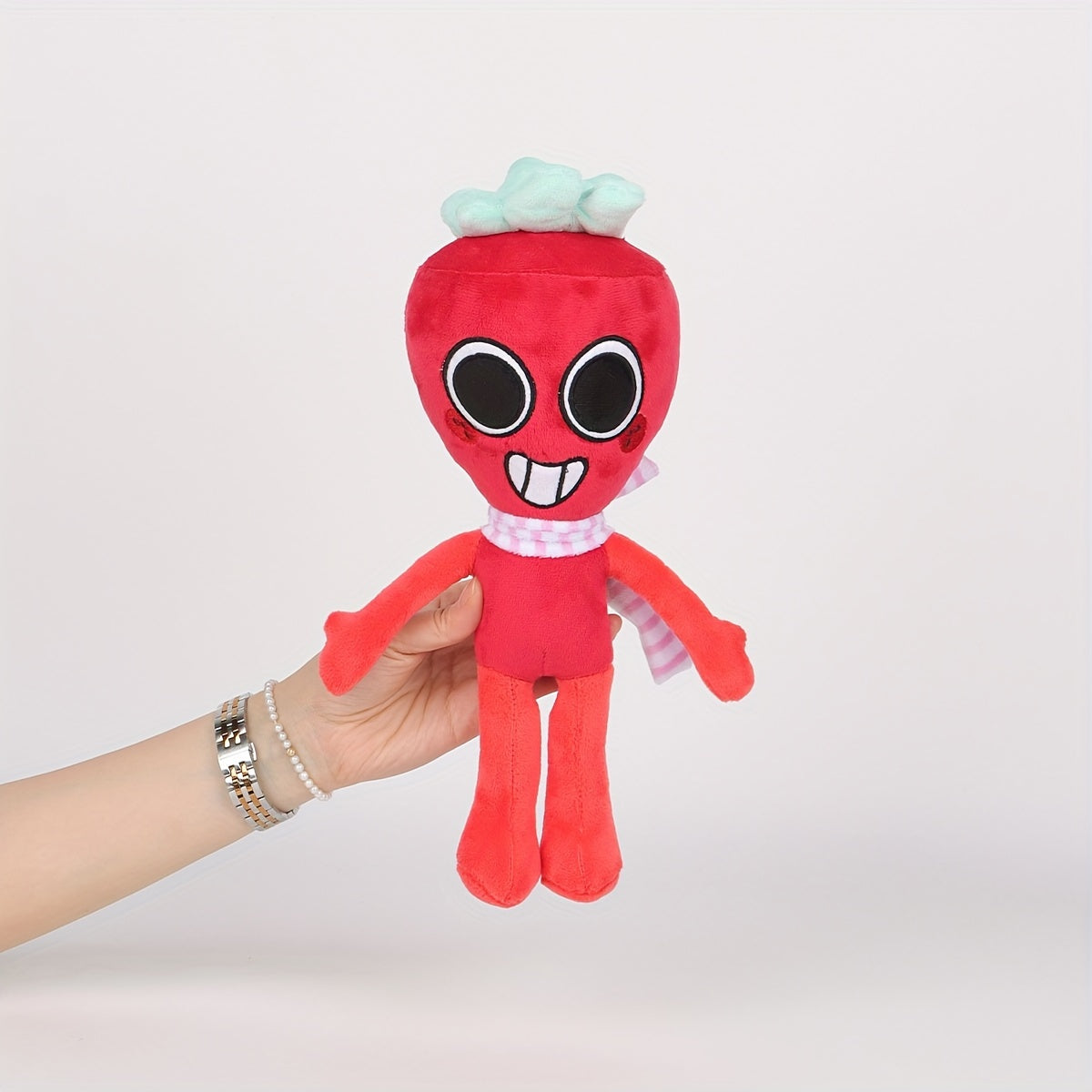 Juguete de peluche del mundo de juegos de anime para niños, muñeca de felpa en rojo y rosa brillante, regalo