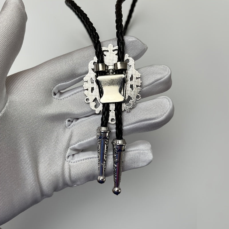 Men's Bolo Tie Faux Gemstone Necklace Western Cowboy Shirt Accessory