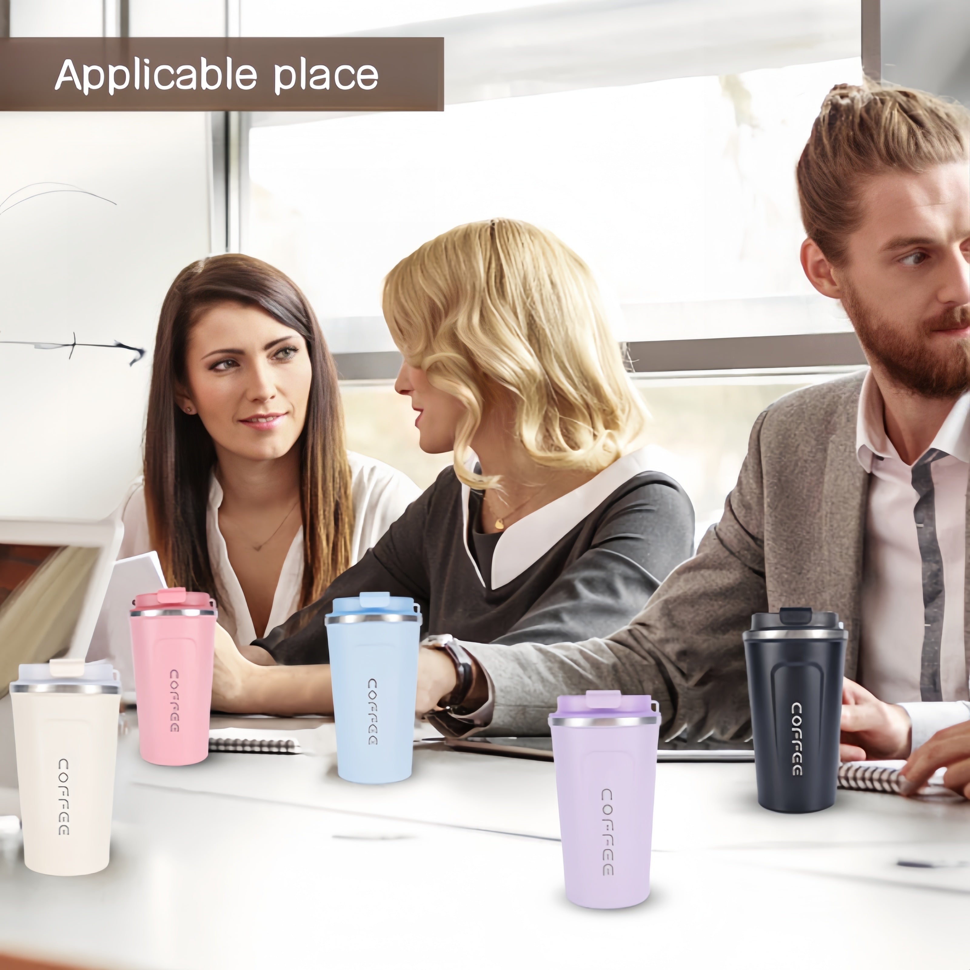 Stainless Steel Izolyatsiyalangan Qahva Kubogi Sayohat Mug'i raqamli harorat displeyi bilan