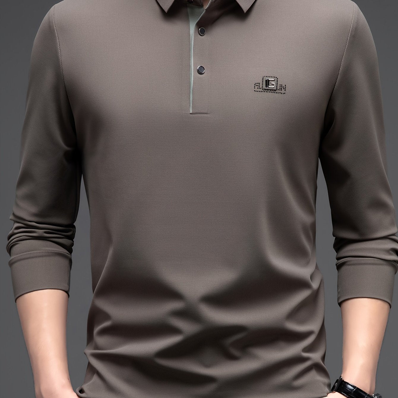 Camisa de manga larga ligera para hombre, transpirable, de poliéster, para golf y uso casual