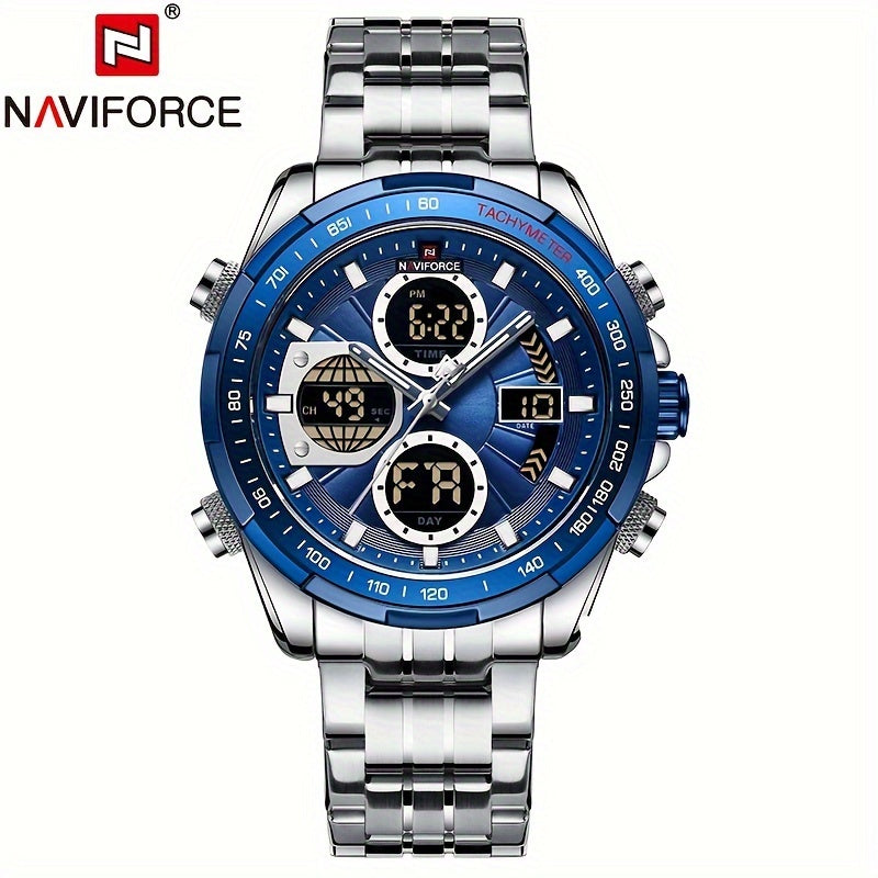 Reloj de cuarzo para hombre con correa de cuero y reloj multifunción