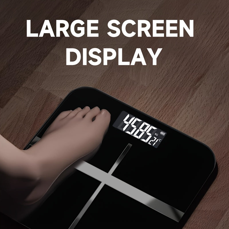 1шт. электронные весы для ванной комнаты с подсветкой LED и закаленным стеклом, подходящие для различных помещений