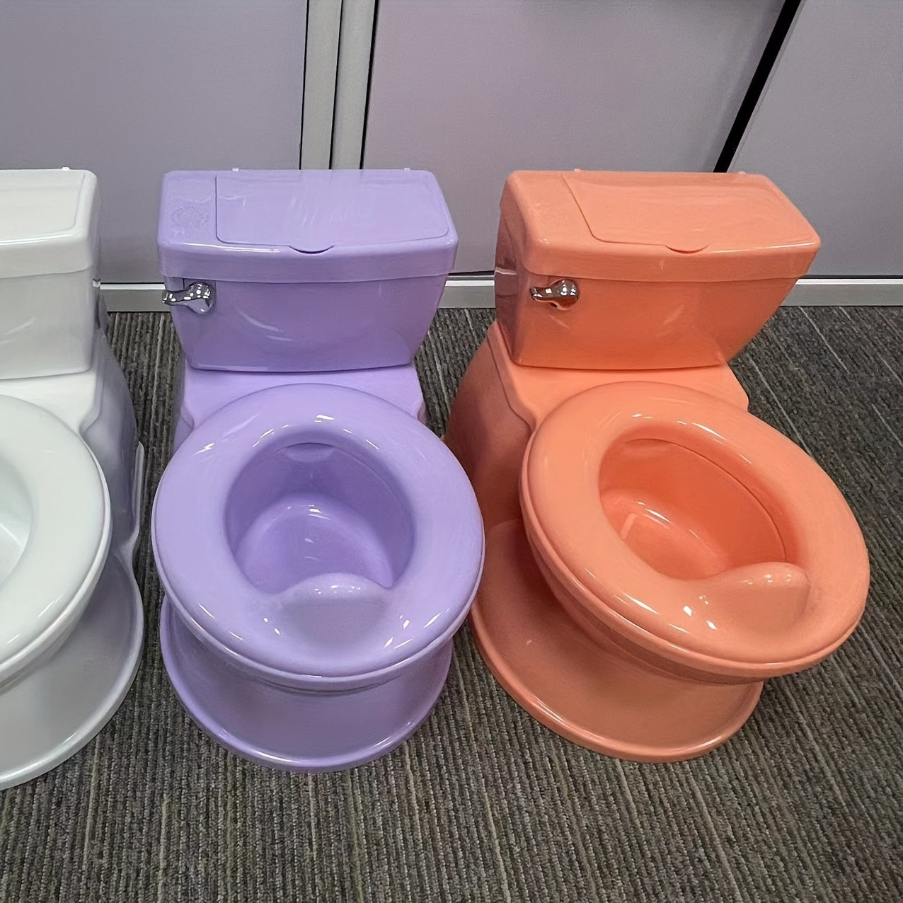Children's Small Potty Training Toilet with Wet Wipe Holder and Flush Sound