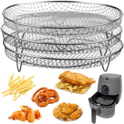 3-Tier Round Grill Rack for Air Fryer Stainless Steel
