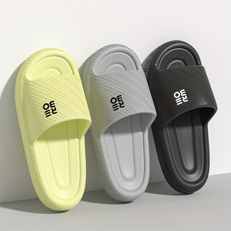 Women's Summer Slides Non-Slip EVA Sole Striped Indoor Outdoor