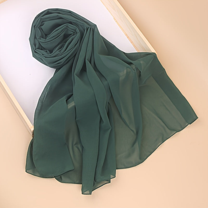 Ayollar uchun marvaridli hashamatli toʻliq rangli chiffon hijab turban sharf