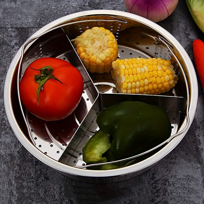 Stainless Steel Steamer Basket with Divider for Pressure Cooker, Food Grade, Versatile