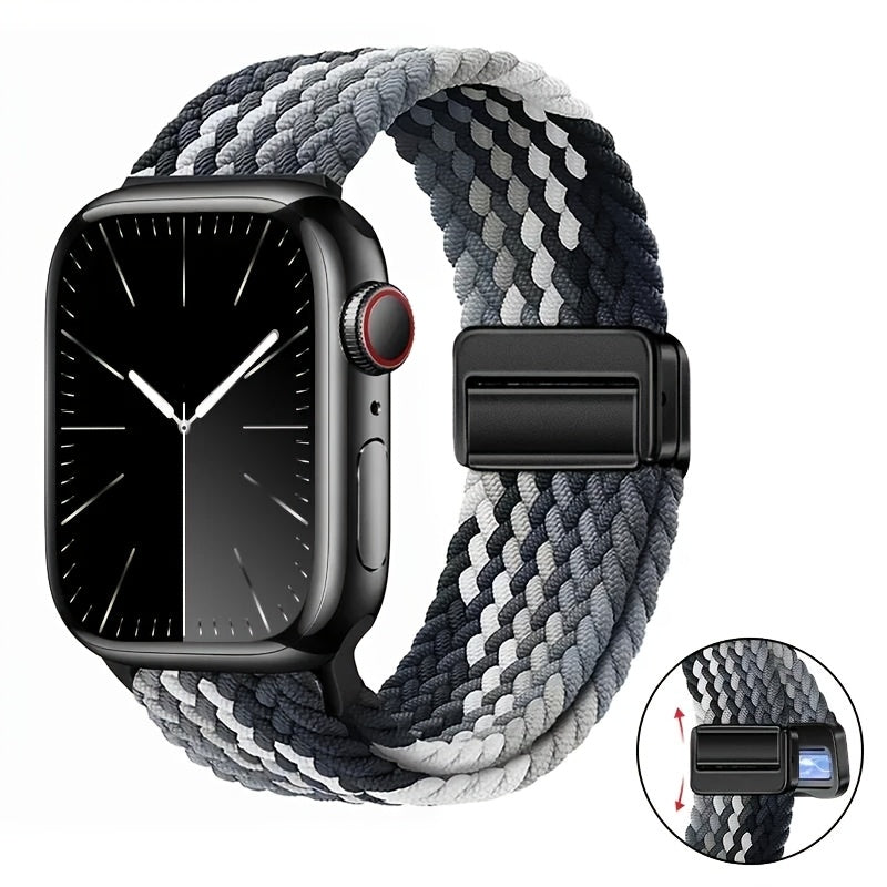 Bir nechta ranglarda Apple Watch Series 1-10 Ultra uchun sozlanadigan naylon magnit soat bandi