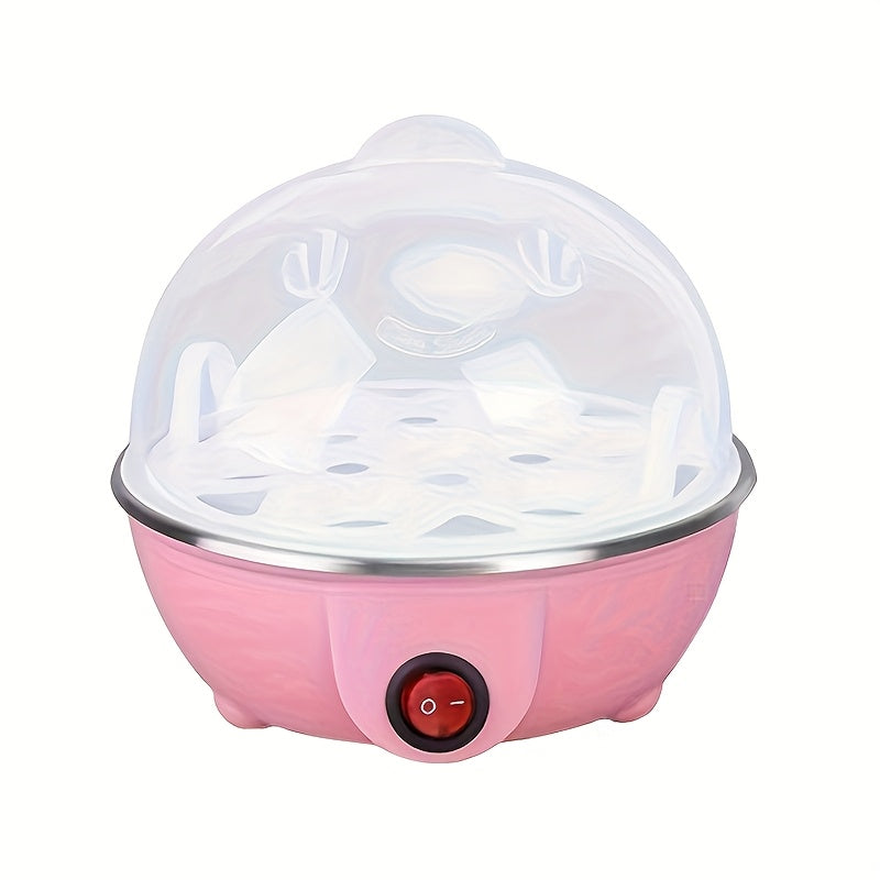 7 tuxum sigʻimi avtomatik oʻchirish tuxum pishiruvchi, zanglamaydigan poʻlatdan yasalgan isitish plitasiga ega