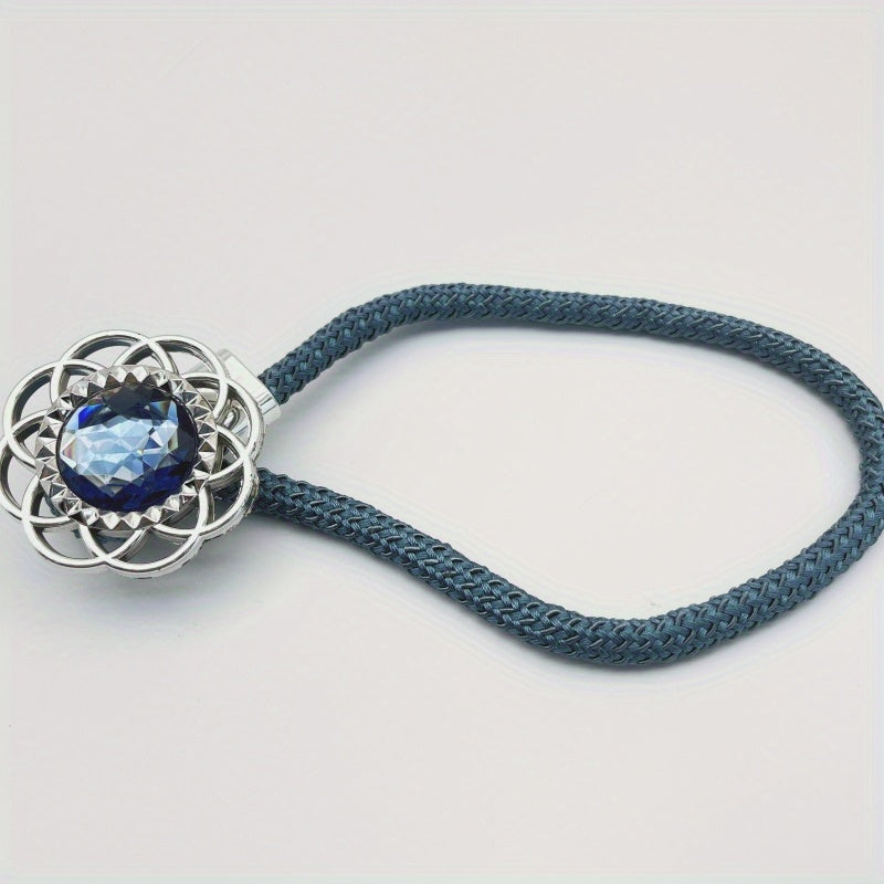 2 ta Rangli Qimmatbaho Toshli Pardalar Tashuvchilari, Moslashuvchan Kamarlar va Saqlash Sumkasi bilan Nafis Shaffof Pardalar Tashuvchilari, Hashamat Qo'shish uchun Zamonaviy Deraza Pardalari Aksessuarlar