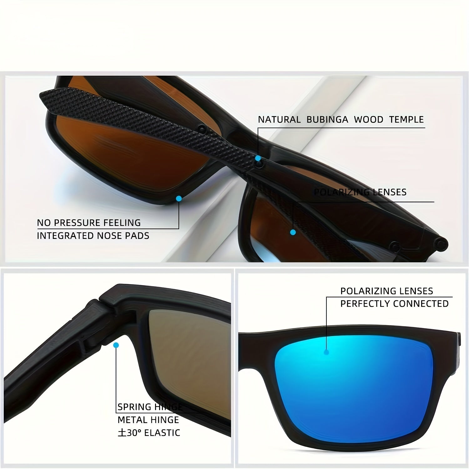 Men's Polarized Sunglasses for Cycling Driving Fishing Outdoor Activities and Business Parties