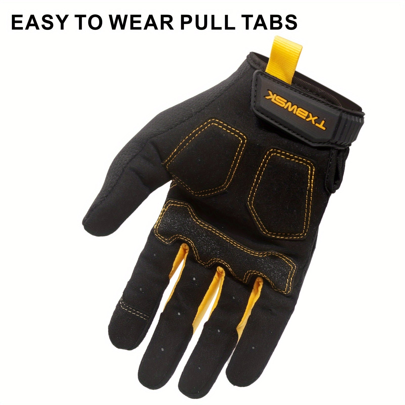 Ambidextrous Work Gloves Polyester Shock Impact Mechanical Grip Touchscreen Compatible