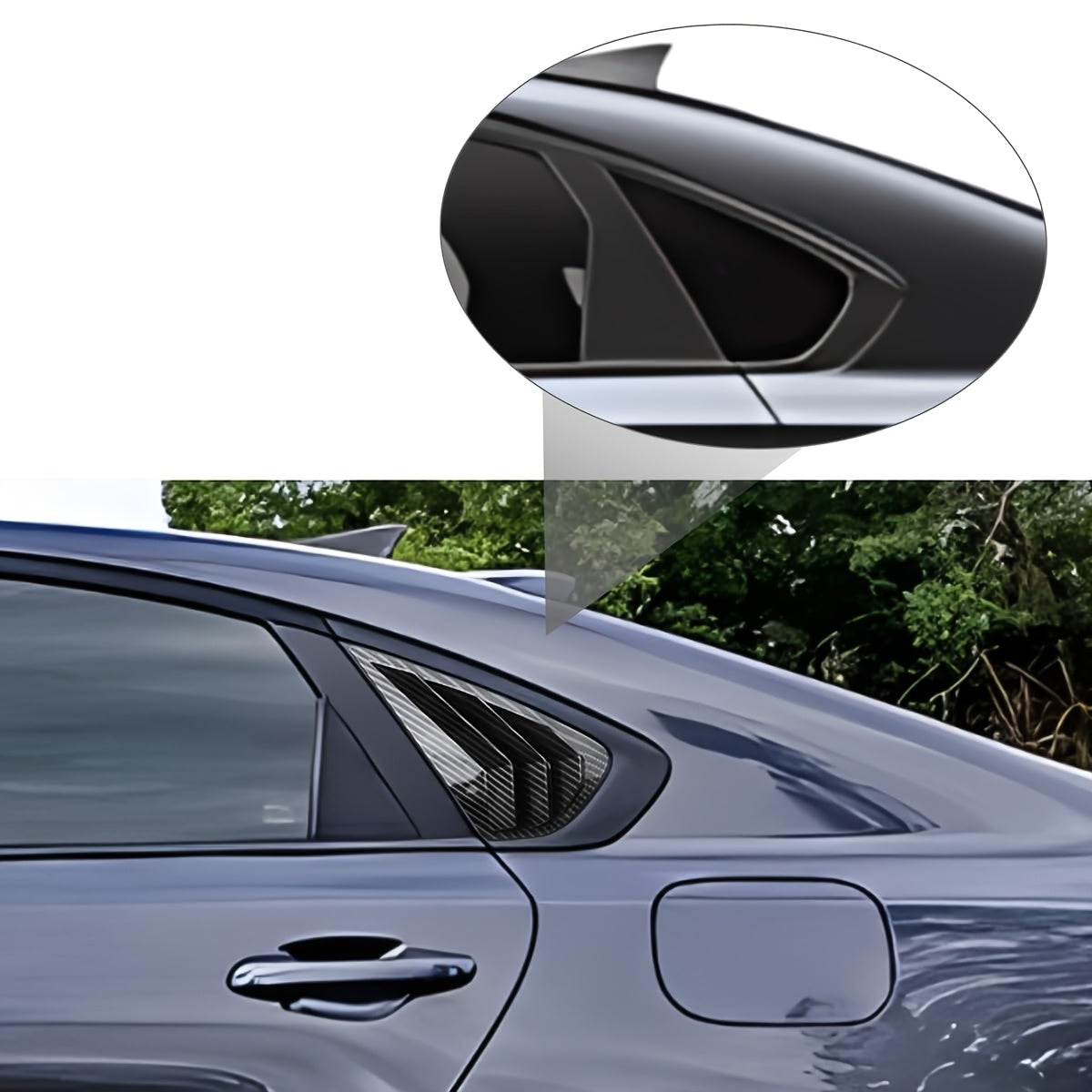 2Pcs Rear Side Window Shutter Sunshade Cover for Car Vent Trim