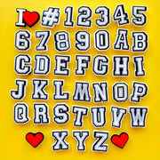 40PCS Unisex PVC Shoe Charms Black and White Alphabet Letter Number Decorations