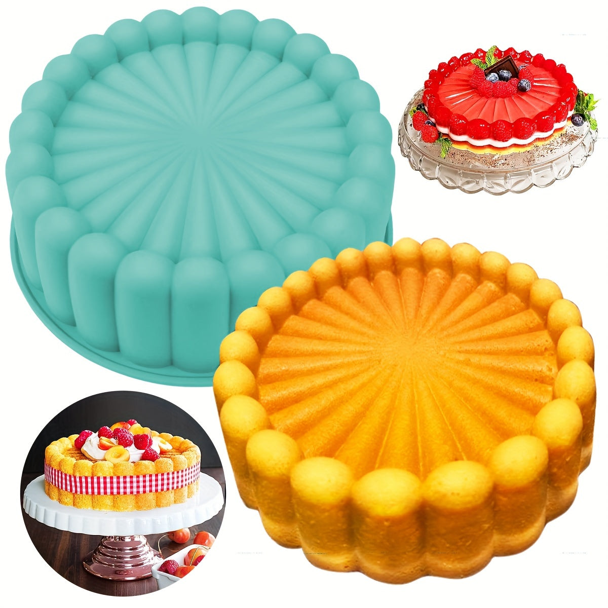 Silicone Round Cake Mold Non-Stick Flexible for Weddings and Birthdays