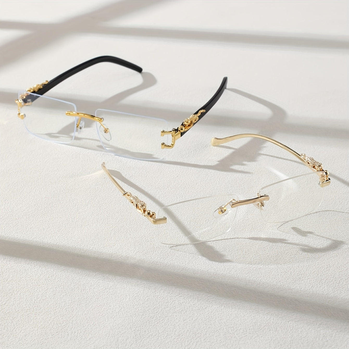 Men's Square Fashion Sunglasses 2 Sets Unisex Eyewear with UV Protection