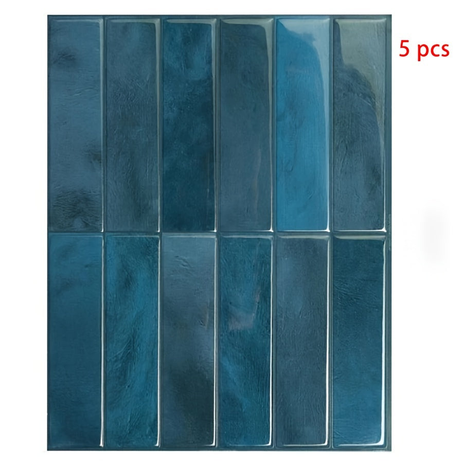 3D Self-Adhesive PET Tile Wall Stickers Waterproof Anti-Mold Oil-Resistant for Kitchen Bathroom Living Room