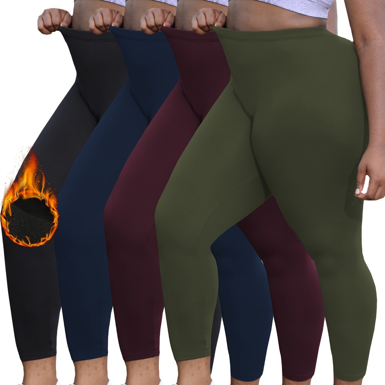 Plus Size Women's Flare Leggings Tummy Control High Waist Yoga Pants