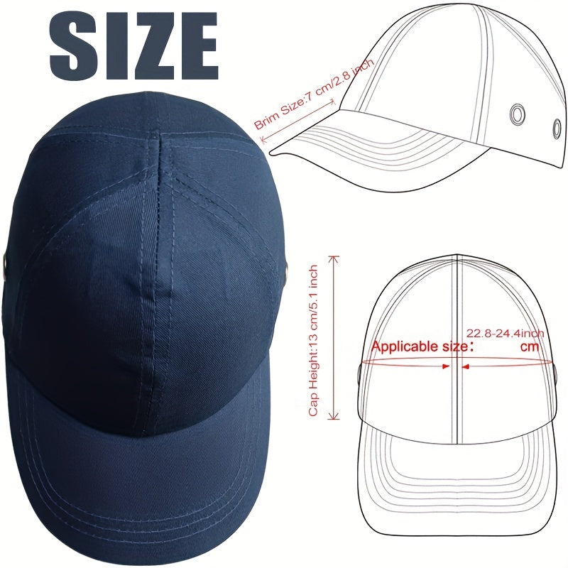 Navy Blue Safety Bump Cap for Men and Women Lightweight Breathable Adjustable Helmet