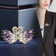 High-End Butterfly and Swan Brooch Set for Women Jewelry Accessories