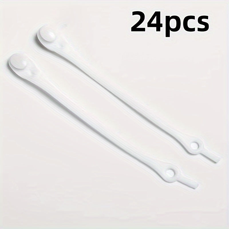 24 Pcs Silicone No-Tie Shoelaces for Sneakers, Lightweight, Easy Install