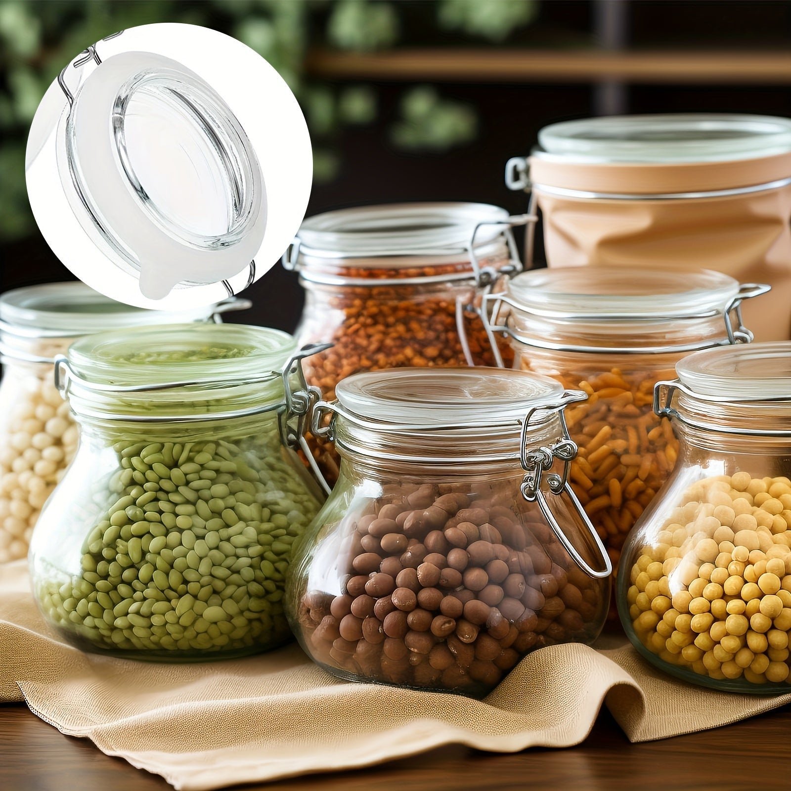 10 ta oq silikondan yasalgan oddiy bankalar, idishlar va shishalar uchun muhrlangan halqalar to'plami. Oshxona tashkiloti va saqlash uchun mukammal. Zarur oshxona aksessuarlari.