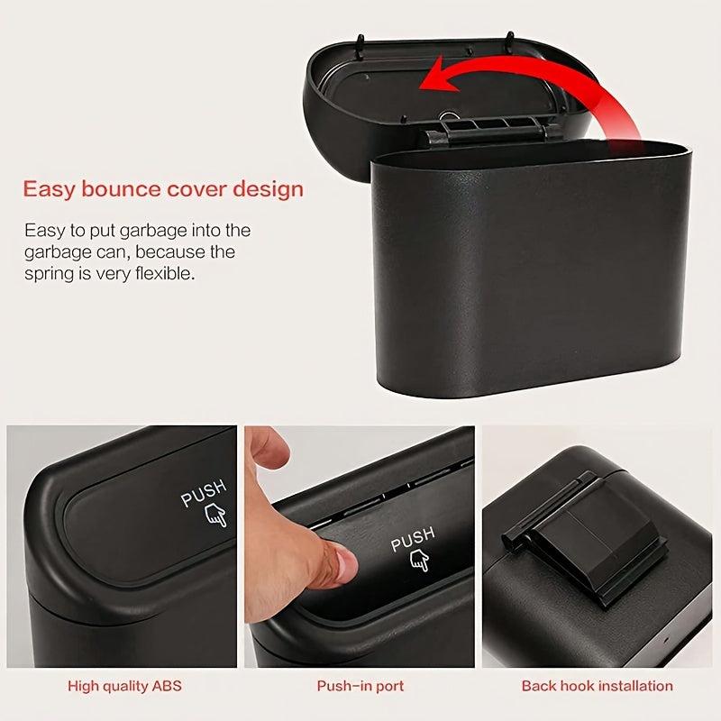 Conjunto de cubo de basura para interior del coche, 1 paquete con 2 rollos de bolsas de basura, organizador