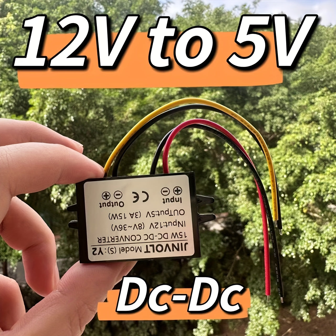 Convertidor de 12V a 5V DC, fuente de alimentación regulable, compacto, no necesita batería