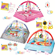 Baby Playpen Gym for Infants with Hanging Toys and Activity Mat, Tummy Time Crawling Exercise